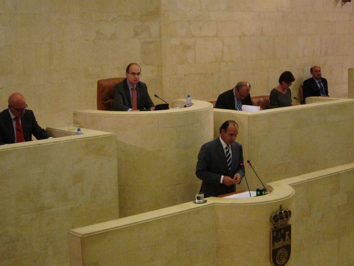 Diego en la tribuna del Pleno del Parlamento