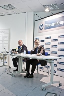 Momento de la rueda de prensa de ThyssenKrupp 