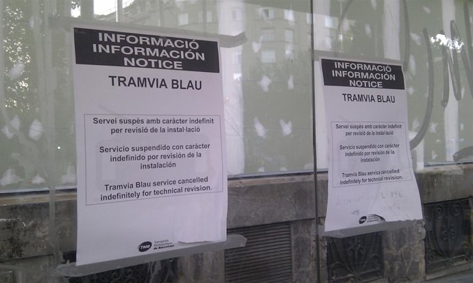 Servicio de Tramvia Blau interrumpido tras el accidente de agosto