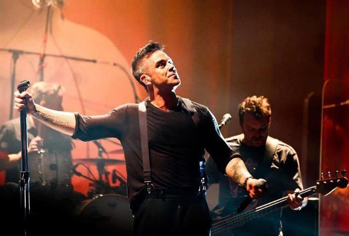 Robbie Williams durante una de sus actuaciones 
