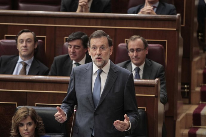 El presidente del Gobierno, Mariano Rajoy, en el Congreso