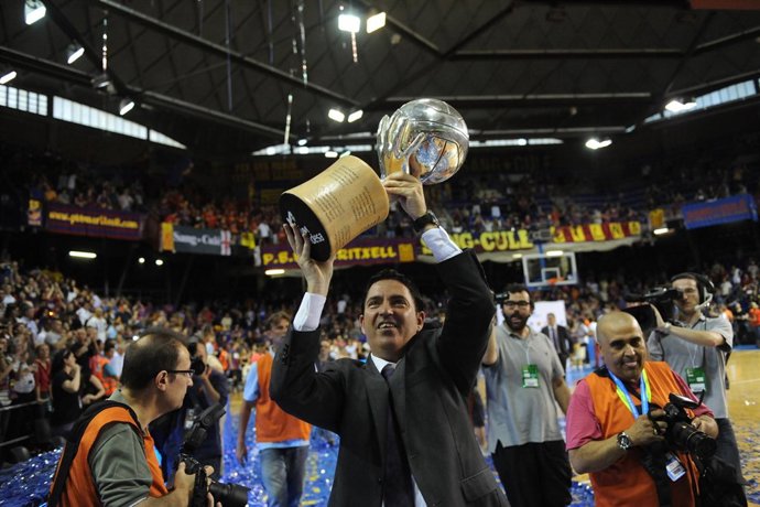 Xavi Pascual Barcelona Celebracion Liga Endesa Baloncesto
