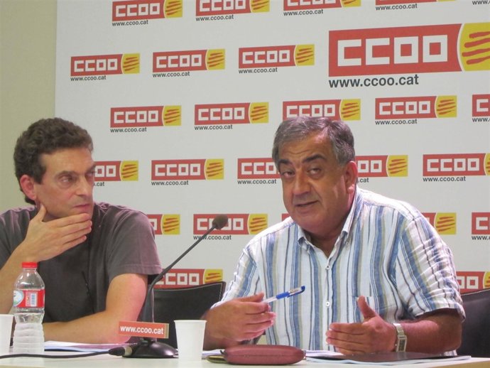 Daniel Garrell y Ghassan Saliba en la presentación del informe de CC.OO. 