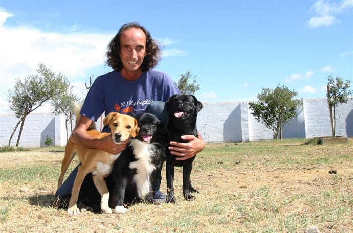 Paureno Junto A Perros Rescatados