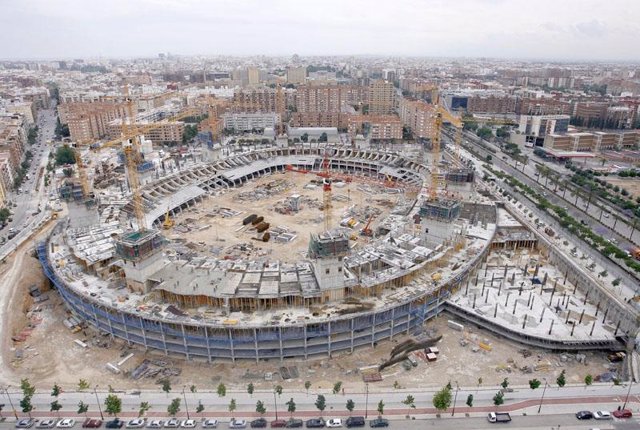 Plano general del nuevo Mestalla, en Valencia