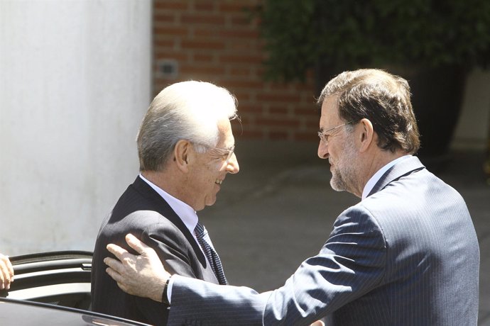 Mariano Rajoy y Mario Monti en Moncloa