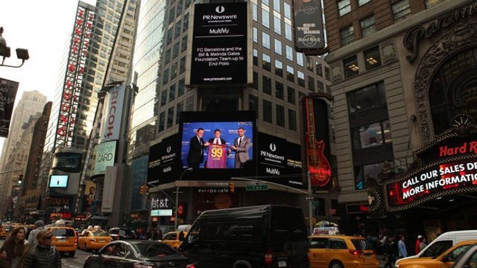 El FC Barcelona, Presente En Times Square (Nueva York)