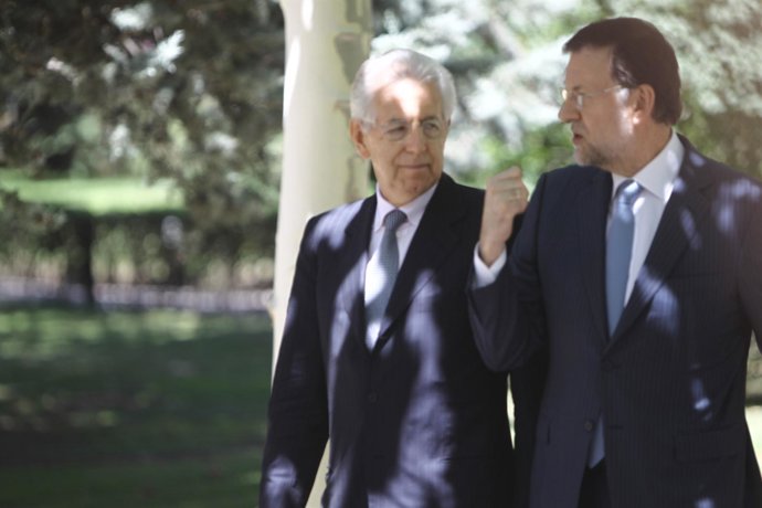 Mariano Rajoy y Mario Monti en Moncloa