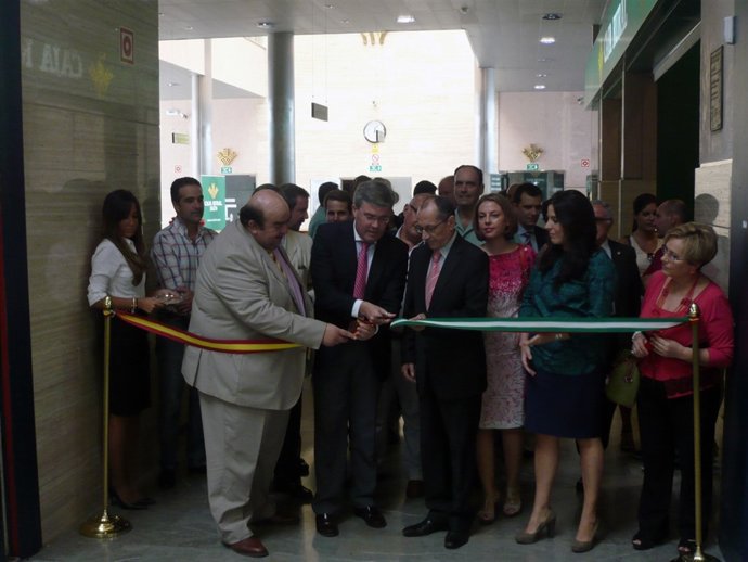 Moreno, Fernández de Moya, García y Férriz hoy inaugurando Ibercaza