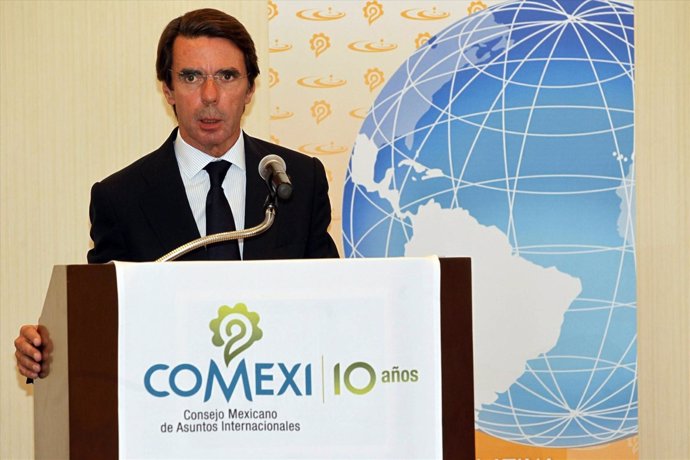 Aznar en una conferencia en México