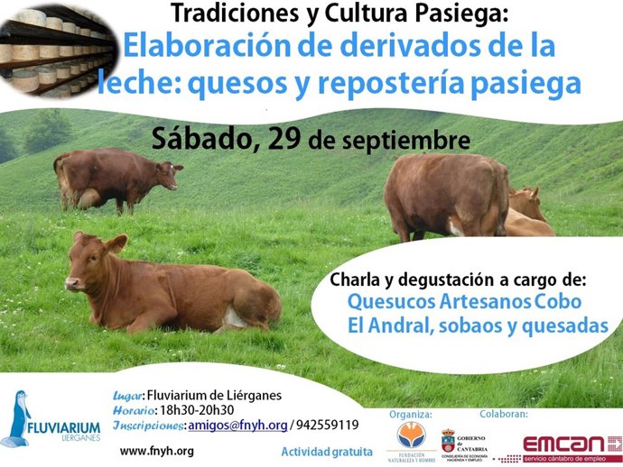Cartel de primera charla del ciclo de FNYH sobre cultura y tradiciones pasiegas
