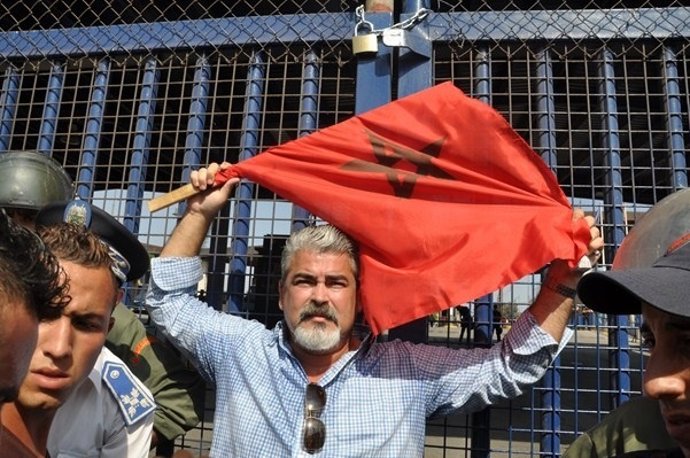 Protesta en la frontera con Marruecos