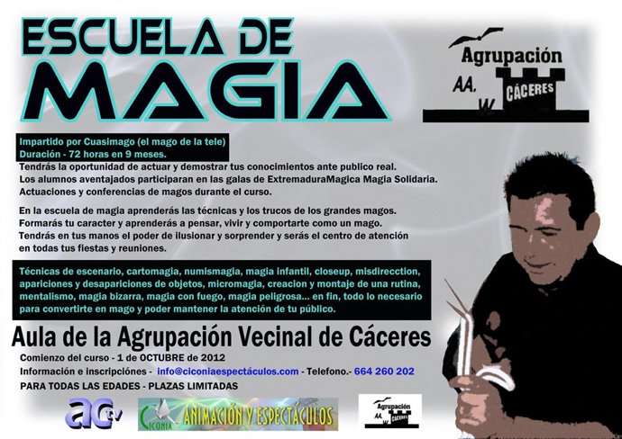 Cartel De Escuela De Magia De Cáceres
