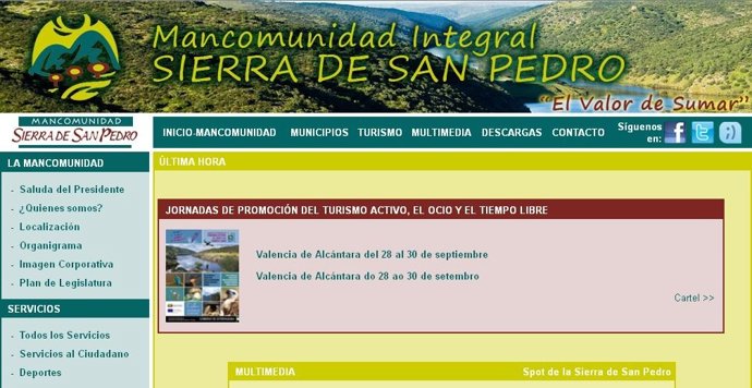 Web De La Mancomunidad Sierra De San Pedro 