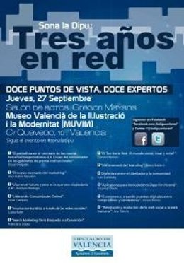 Cartel Del Evento 'Tres Años En Red' De La Diputación De Valencia.