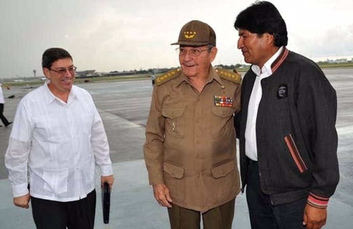 El presidente cubano, Raúl Castro, y el boliviano, Evo Morales.