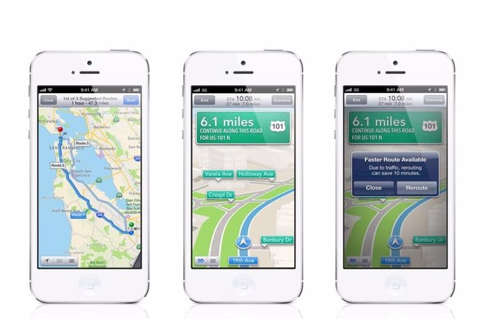 IPhone 5 con la aplicación Apple Maps 