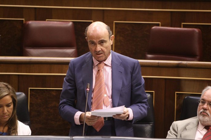 Luis de Guindos, en el Congreso