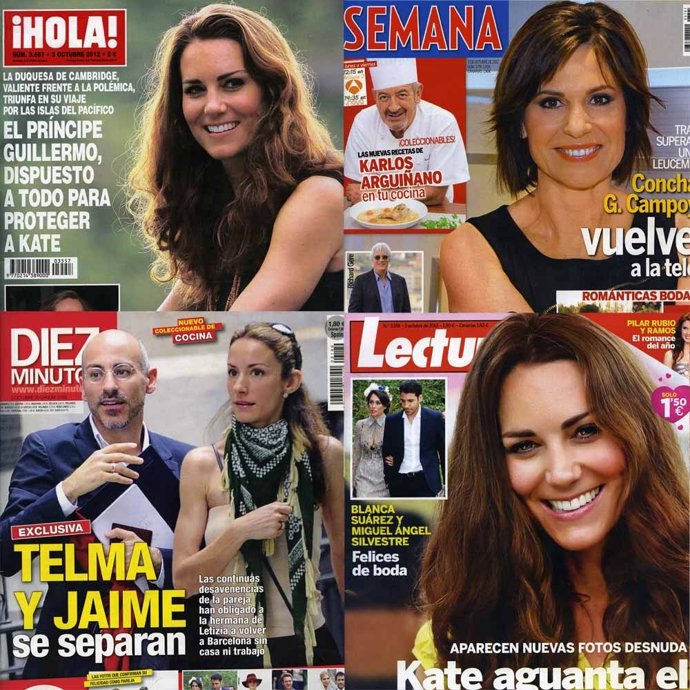 Portadas de Hola, Semana, Diez Minutos y Lecturas