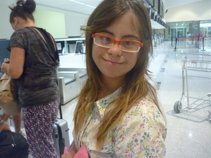 Blanca, en el aeropuerto de Mahón