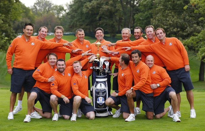 Equipo de Europa de la Rdyer Cup con Olazabal y Sergio García