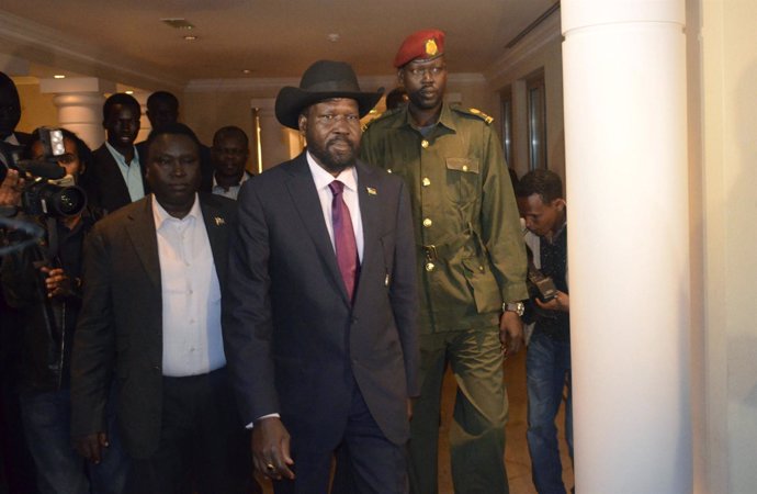 El presidente de Sudán del Sur, Salva Kiir, tras los acuerdos de Addis Abeba