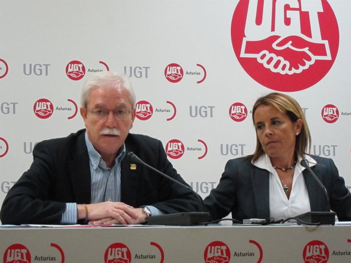 Justo R. Braga Y Mar Celemín (UGT), En Rueda De Prensa