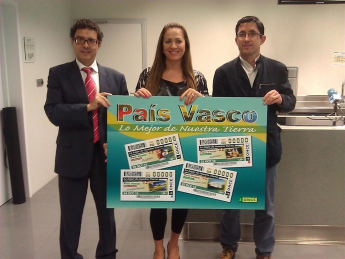 Presentación de cupones de la Once sobre Euskadi