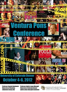 Cartel del Congreso sobre Ventura Pons en la Universidad de Colorado Denver
