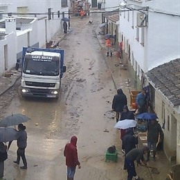 Zona afectada por las inundaciones en Málaga