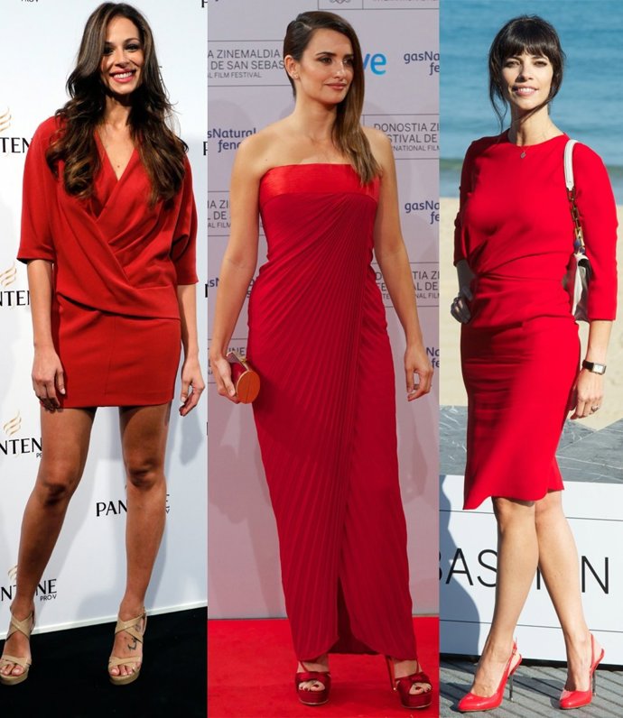 Montaje de Eva González, Penélope Cruz y Maribel Verdú 