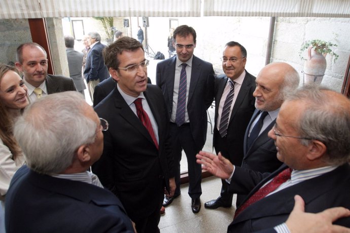 El presidente de la Xunta, Alberto Núñez Feijóo en la reunión del Foro Peinador