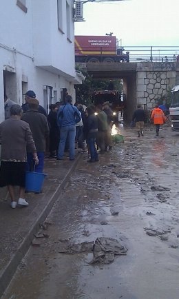 Una de las zonas afectadas por las lluvias en Málaga