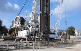 Excavación del sótano del futuro Centro Botín