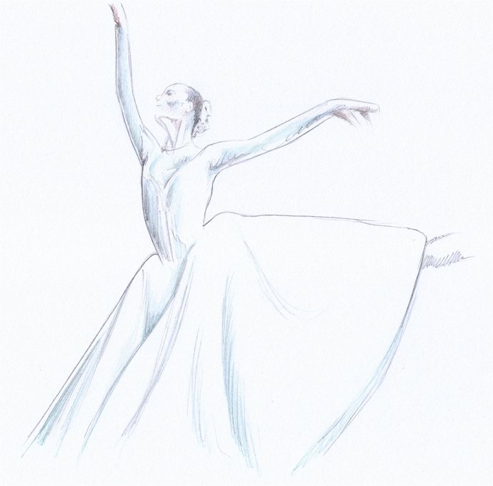 Boceto de la muestra. Bailarina