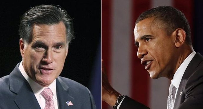Montaje entre Obama y Mitt Romney