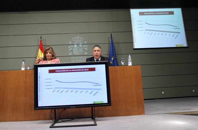 El secretario de Estado de Seguridad Social, Tomás Burgos, y la secretaria de Es