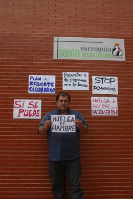 José Coy, afectado por la hipoteca en huelga de hambre