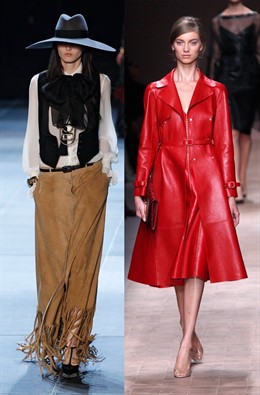 Montaje desfiles de Saint Laurent y Valentino en la Semana de la Moda de París 