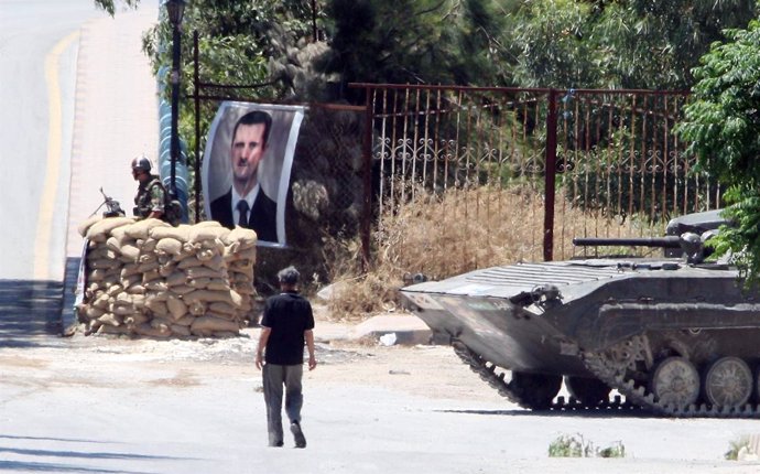 Puesto de control del ejército sirio leal a Al Assad