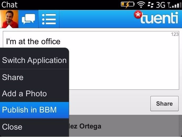 Tuenti Social Messenger para Blackberry con BBM integrado