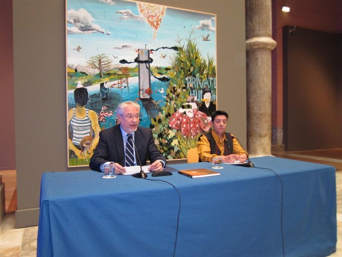 José Manuel Larqué y Desirée Orús en la presentación de la muestra