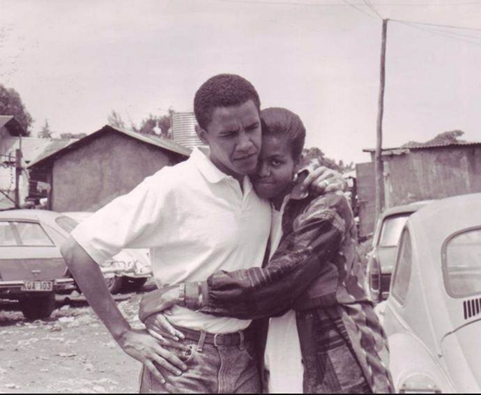 Barack y Michelle Obama hace años cuando eran novios 