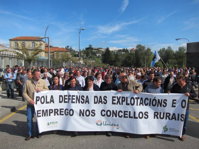 Protesta de los ganaderos del sector lácteo el 4 de octubre de 2012