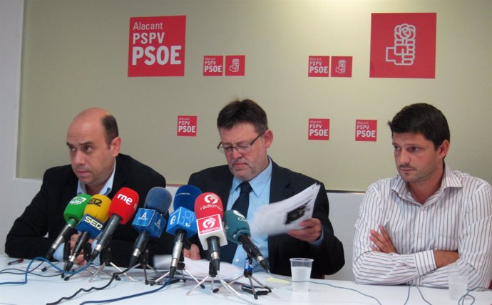 De izquierda a derecha, Gabriel Echávarri, Ximo Puig y David Cerdán