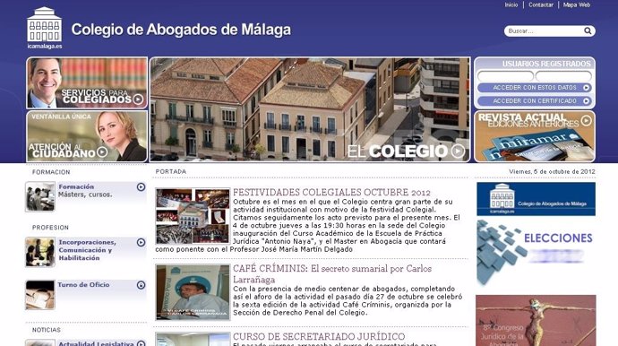 Web Colegio de Abogados de Málaga