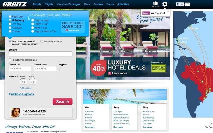 Web viajes Orbitz