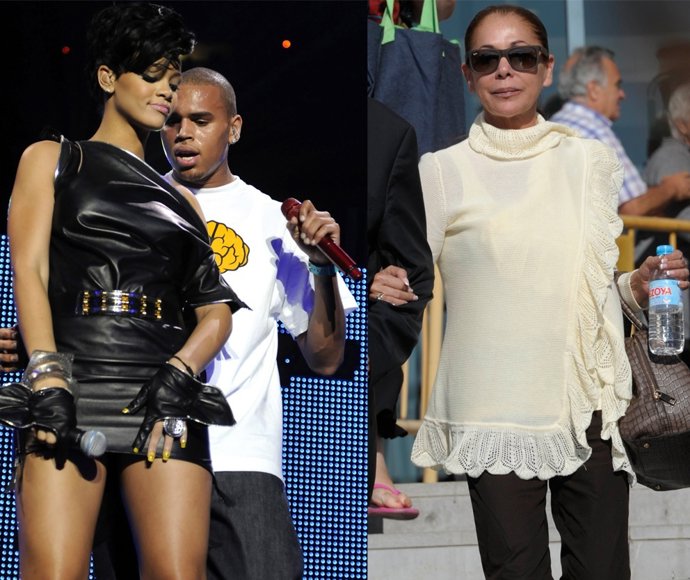 Montaje Rihanna, Chris Brown e Isabel Pantoja