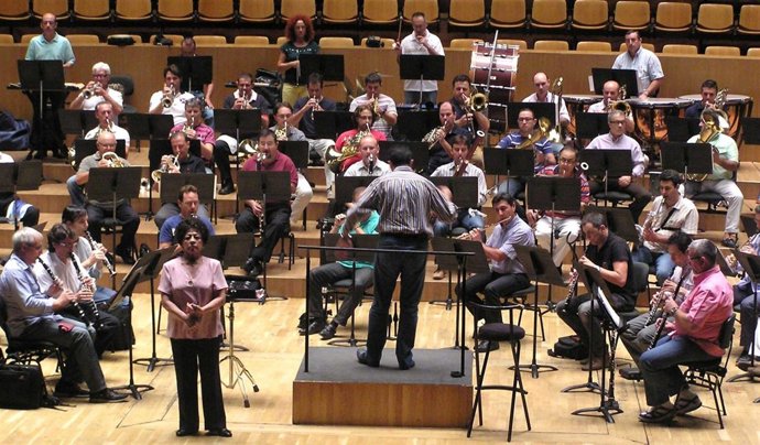 Ensayo De La Banda Municipal De Valencia Para El Concierto Del 9 D'octubre.
