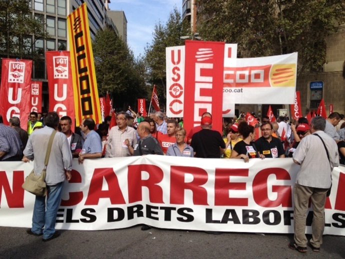 Manifestación por el trabajo digno en Barcelona